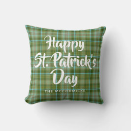 St Patricks Day Green Karierte Familie Personalisi Kissen