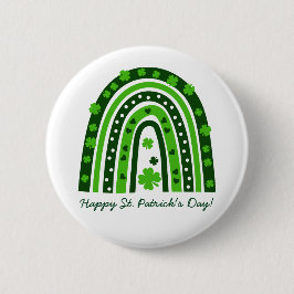 St. Patrick's Day Green Kleeblatt Boho Rainbow Button