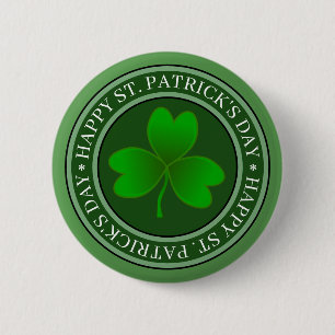 St Patrick's Day Green Kleeblatt Button