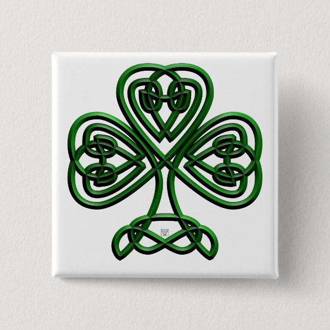 St Patricks Day Green Kleeblatt Button (Vorderseite)
