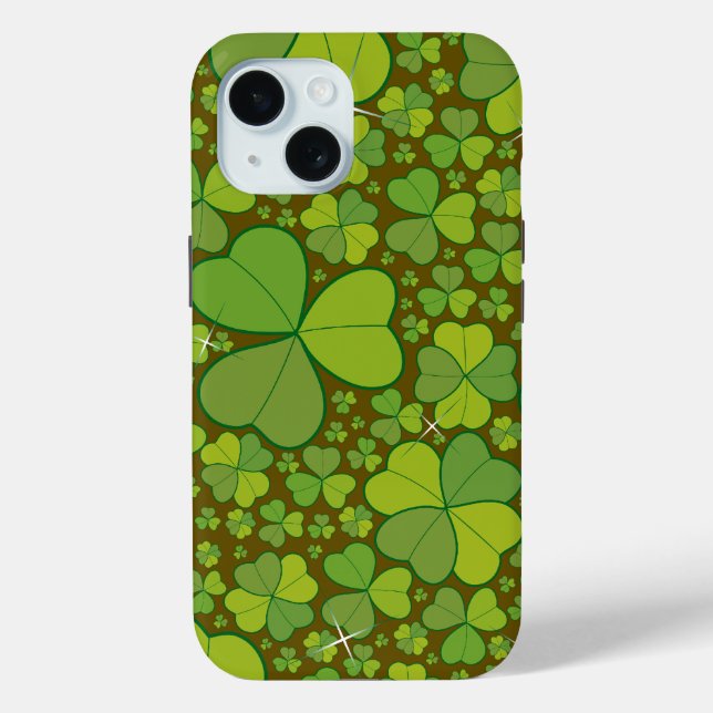 St. Patrick's Day Green Kleeblatt Clover Muster Case-Mate iPhone Hülle (Rückseite)