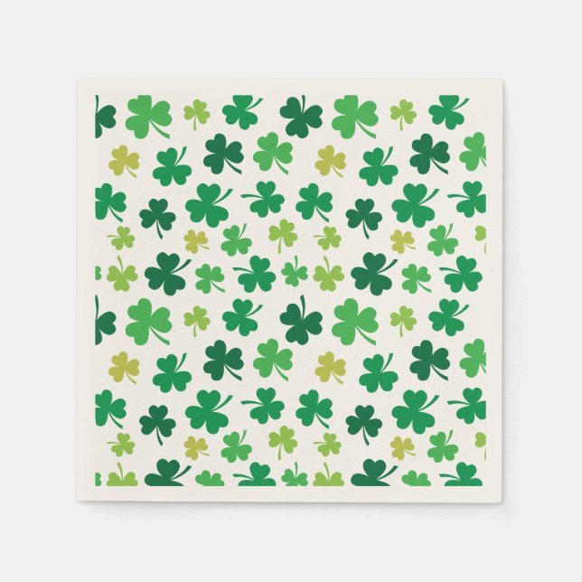 St Patricks Day Green Kleeblatt Clover Pattern Serviette (Vorderseite)