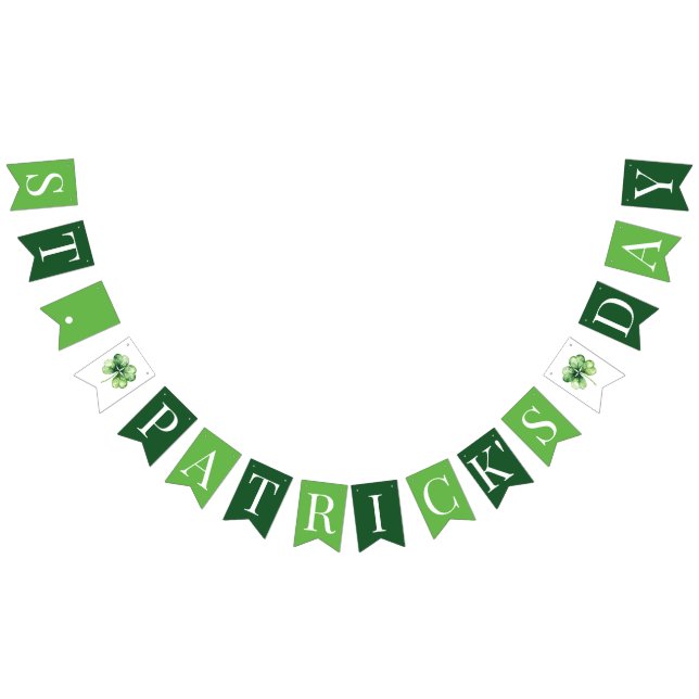 St. Patrick's Day Green Kleeblatt Clover Simple Wimpelkette (Alle)