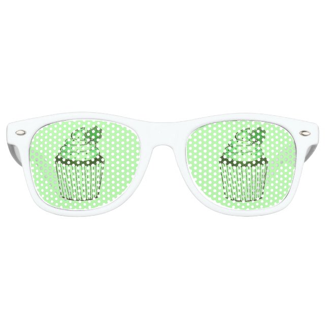 St. Patrick's Day Green Kleeblatt Cupcake Shades Sonnenbrille (Vorderseite)
