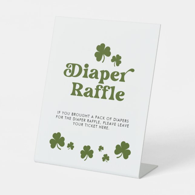 St. Patrick's Day Green Kleeblatt Diaper Raffle Sockelschild (Vorderseite)
