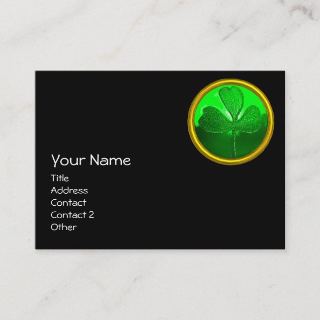 ST PATRICK'S DAY GREEN KLEEBLATT GEMSTONE JEWEL VISITENKARTE (Vorderseite)