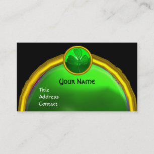 ST PATRICK'S DAY GREEN KLEEBLATT GEMSTONE JEWEL VISITENKARTE