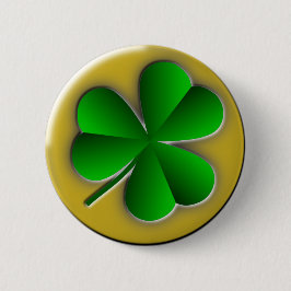 St Patrick's Day Green Kleeblatt Gold Hintergrund Button