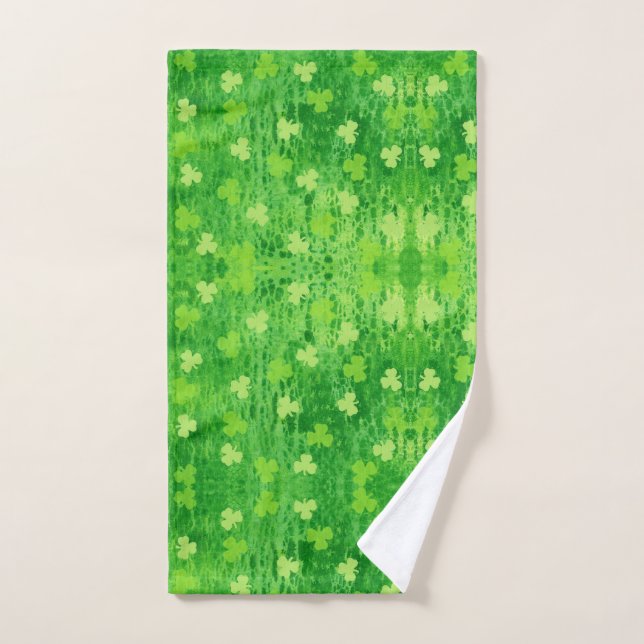 St Patrick's Day Green Kleeblatt Muster Handtuch (Handtuch)
