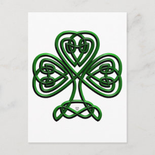 St Patricks Day Green Kleeblatt Postkarte