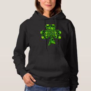 St Patrick's Day Green Kleeblatt Skull Irland Hoodie