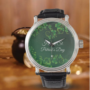 St. Patrick's Day Green Kleeblatt Vine Irish Party Armbanduhr