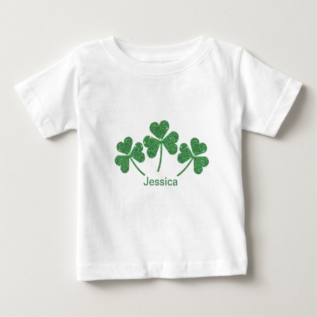 St. Patrick's Day Green Kleeblatt Vine Irish Party Baby T-shirt (Vorderseite)