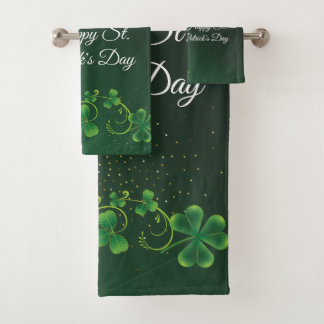 St. Patrick's Day Green Kleeblatt Vine Irish Party Badhandtuch Set