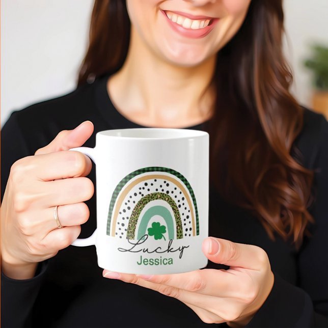St. Patrick's Day Green Kleeblatt Vine Irish Party Kaffeetasse (Von Creator hochgeladen)