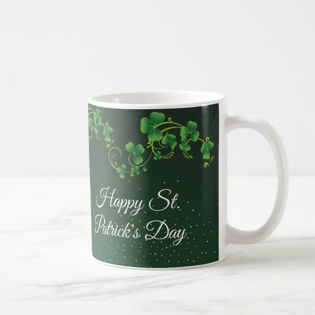 St. Patrick's Day Green Kleeblatt Vine Irish Party Kaffeetasse (Rechts)