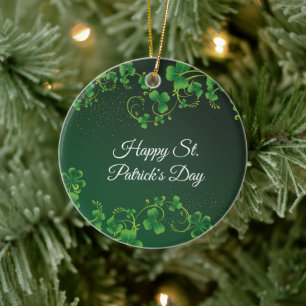 St. Patrick's Day Green Kleeblatt Vine Irish Party Keramik Ornament