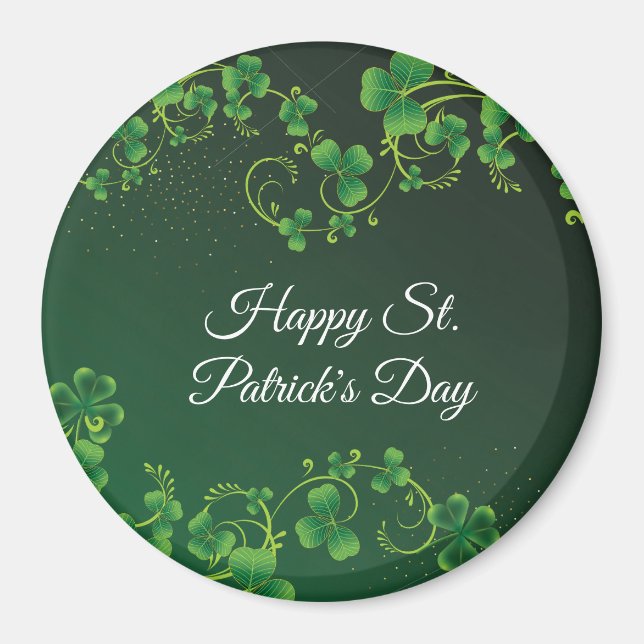 St. Patrick's Day Green Kleeblatt Vine Irish Party Magnet (Vorne)