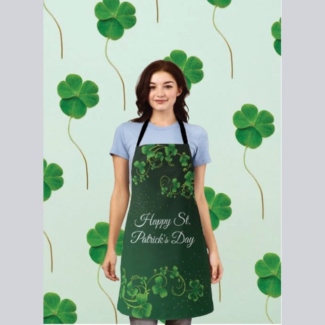 St. Patrick's Day Green Kleeblatt Vine Irish Party Schürze (Von Creator hochgeladen)