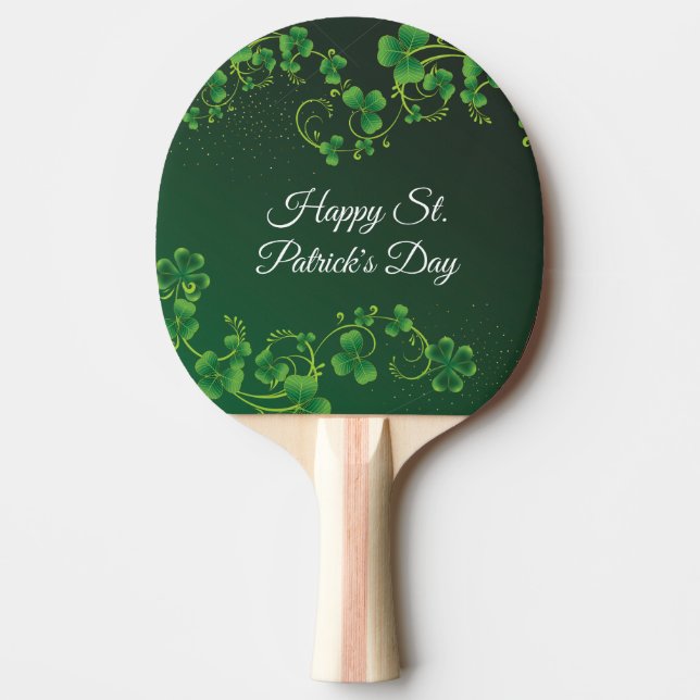 St. Patrick's Day Green Kleeblatt Vine Irish Party Tischtennis Schläger (Vorderseite)