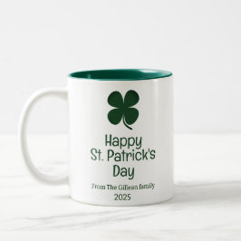 St. Patrick's Day Green Kleeblatts Foto Zweifarbige Tasse