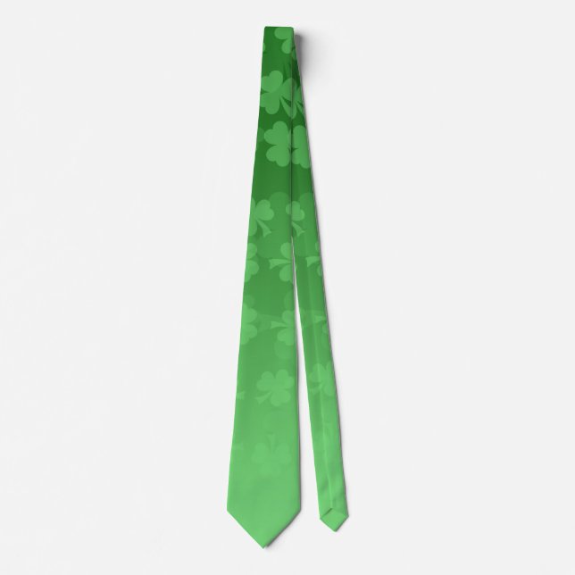 St. Patrick's Day Green Kleeblatts ombre pattern Krawatte (Vorderseite)