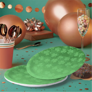 St. Patrick's Day Green Kleeblatts ombre pattern Pappteller