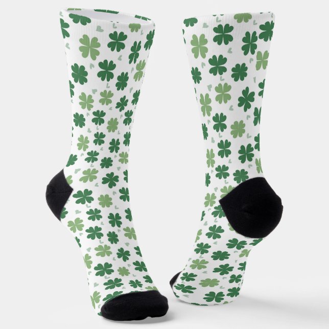 St Patrick's Day Green Kleeblatts Socken (Gewinkelt)