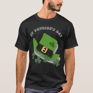 St Patricks Day Green Leprechaun Hat und Kleeblatt T-Shirt