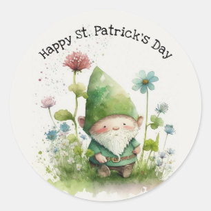 St. Patrick's Day Green Leprechaun Runder Aufkleber
