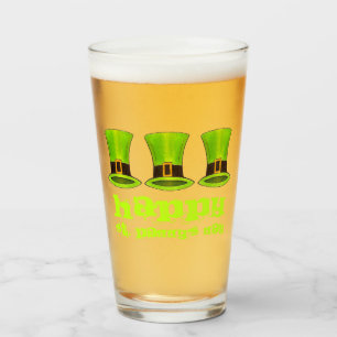 St. Patrick's Day Green Leprechaun Tophats Glas