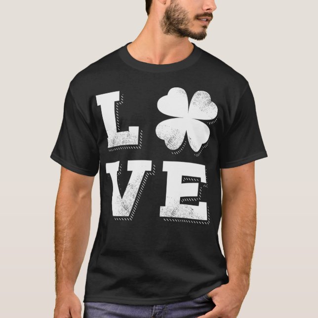 St Patricks Day Green Men Women Kinder LIEBE T-Shirt (Vorderseite)