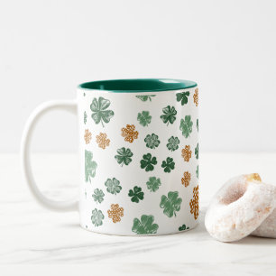 St. Patrick's Day Green Orange Kleeblatt Creative Zweifarbige Tasse