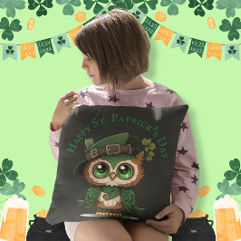 St. Patrick's Day Green Owl Kissen