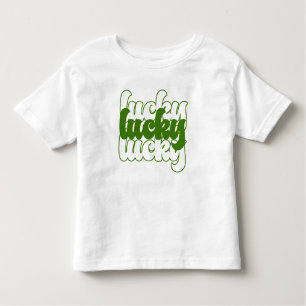 St Patrick's Day Green Retro 70 Kleinkind T-shirt