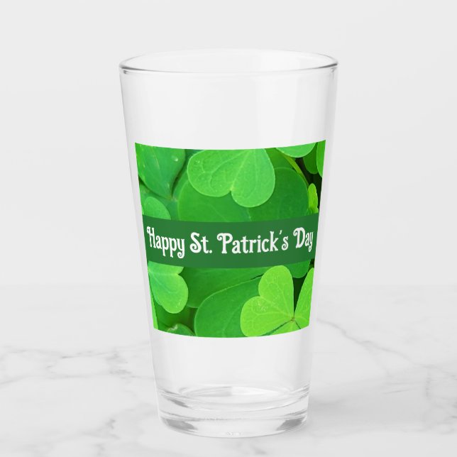 St. Patrick's Day Green Shamrocks and Clovers      Glas (Vorderseite)