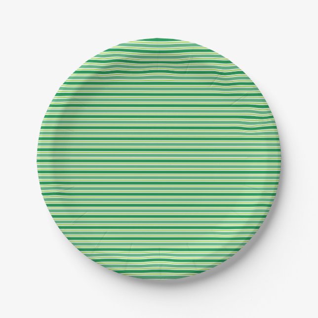 St. Patrick's Day Green Stripes Pattern-54608 Pappteller (Vorderseite)