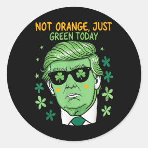 St. Patrick's Day Green - Trump Parody Runder Aufkleber