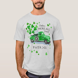 St. Patrick's Day Green Vintag Truck Name T-Shirt