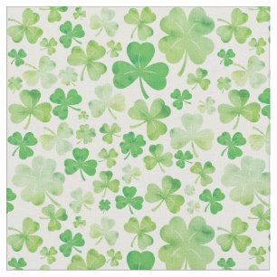St Patricks Day Green Watercolor Kleeblatt Design Stoff