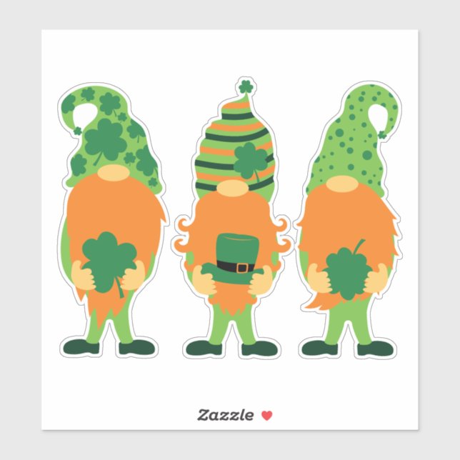St. Patrick's Day Grnomes-0000 Aufkleber (Blatt)