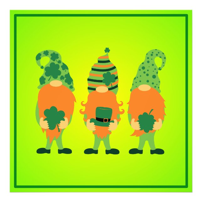 St. Patrick's Day Grnomes Fotodruck (Vorne)