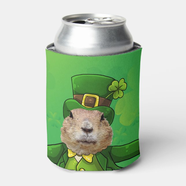 St. Patrick's Day Groundhog Party Animal Dosenkühler (Kanne Vorderseite)