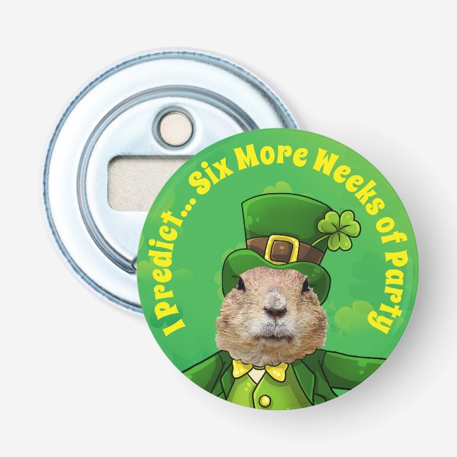 St. Patrick's Day Groundhog Party Animal Flaschenöffner (Vorderseite)