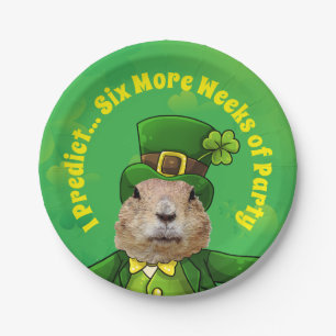 St. Patrick's Day Groundhog Party Animal Pappteller