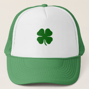 St. Patricks Day Grün Vierblättriges Kleeblatt Glü Truckerkappe