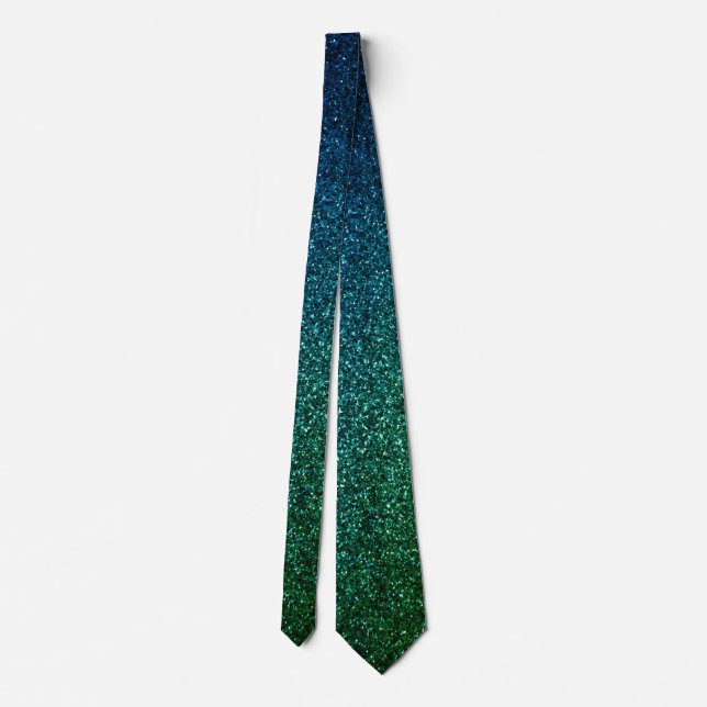 St. Patrick's Day Grüne Glitter Blaue Kunst Gesche Krawatte (Rückseite)