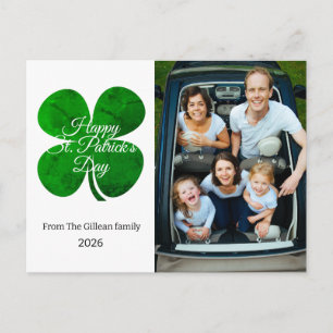 St. Patricks Day Grüne Shamrocks Familienfoto Feiertagspostkarte