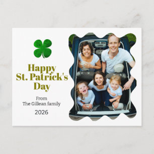 St. Patricks Day Grüne Shamrocks Familienfoto Feiertagspostkarte