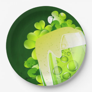 St. Patrick's Day Grüner Bier Pappteller